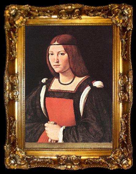 framed  BOLTRAFFIO, Giovanni Antonio Portrait of a Young Woman 55, ta009-2